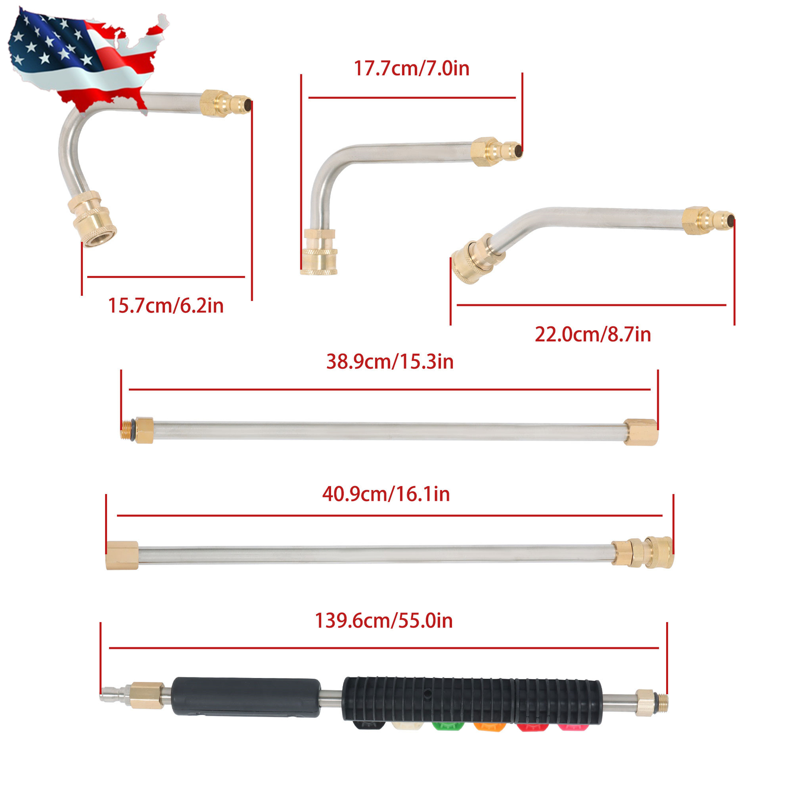 Pressure Washer Extension Wand Upgraded Power Washer Lance with Nozzle Tips 97in