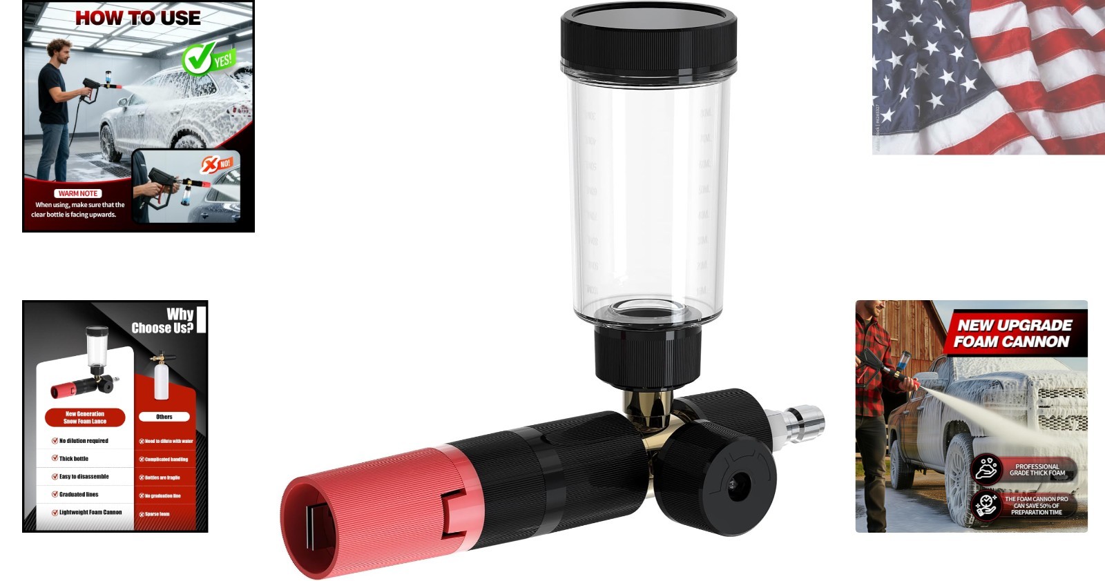 Foam Cannon for Pressure Washer with 1/4” Quick Connector | Car Wash Foam Ca…