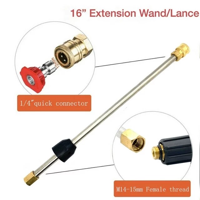 High Pressure 4000PSI Car Power Washer Gun Spray Wand Lance Nozzle + Hose Kit