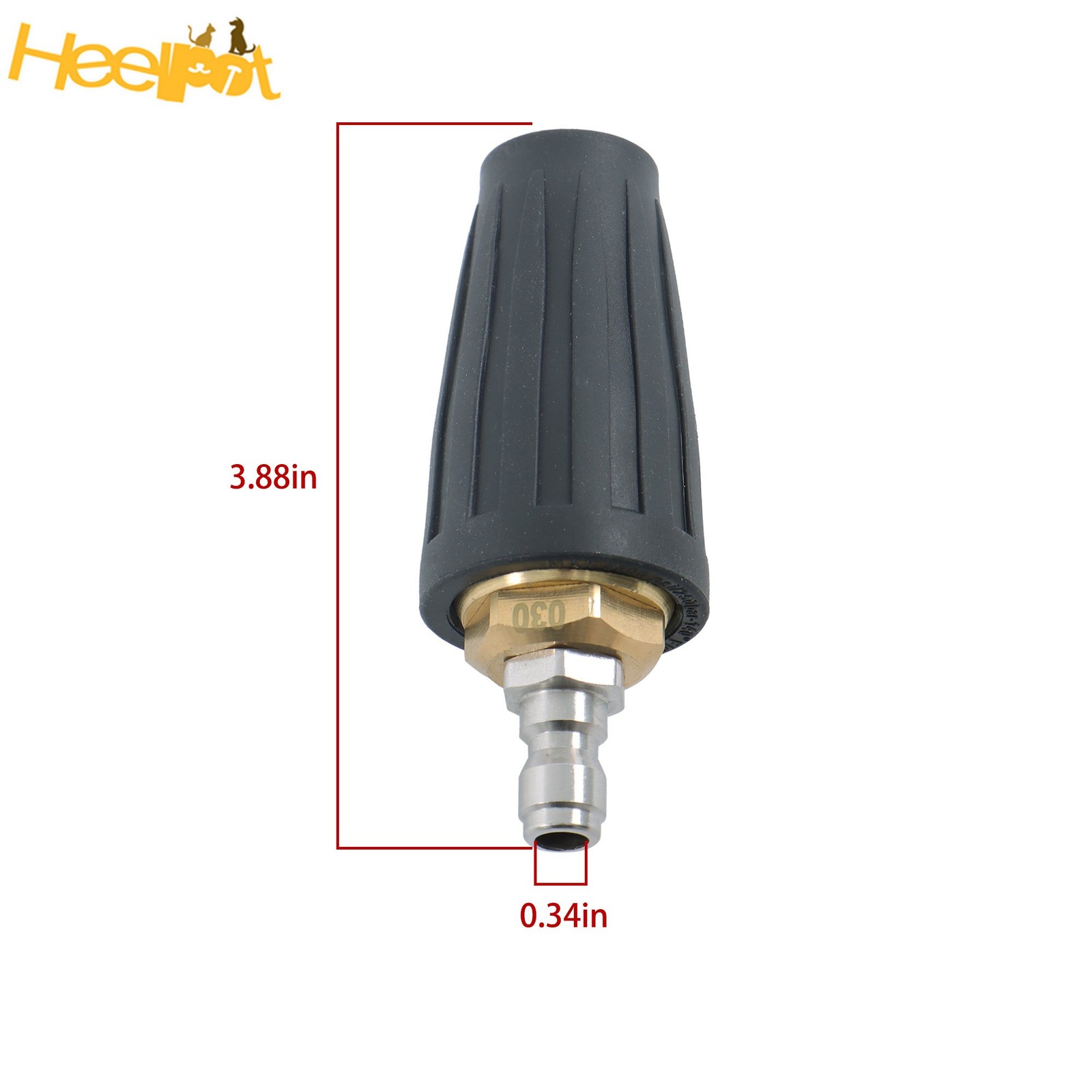 1/4 In Quick Connect W/ 5 Spray Nozzles Rotating Turbine Nozzle Set 3600 Psi