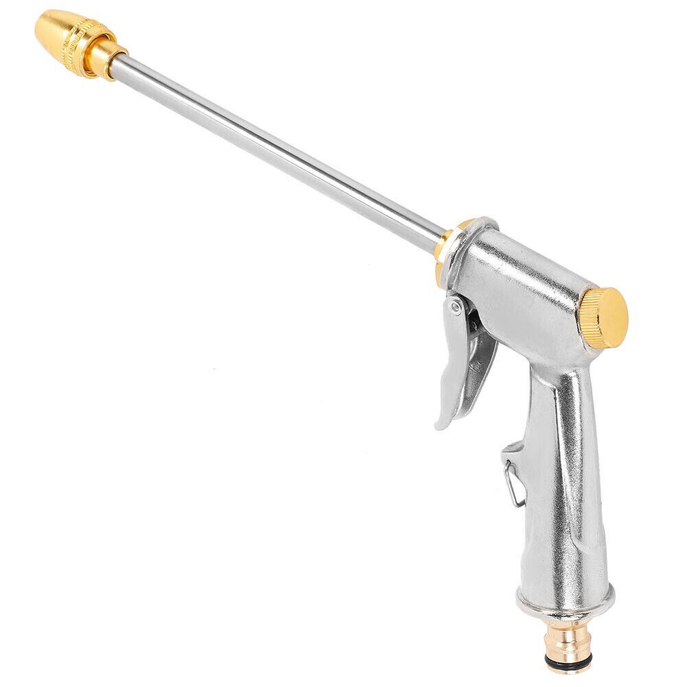 High Pressure Water Gun Long Nozzle Water Spray Gun Adjustable Strong Zinc