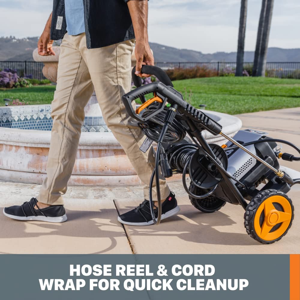 Worx 13 Amp Electric Pressure Washer 2200 PSI with Rolling Cart and 4 Nozzles…