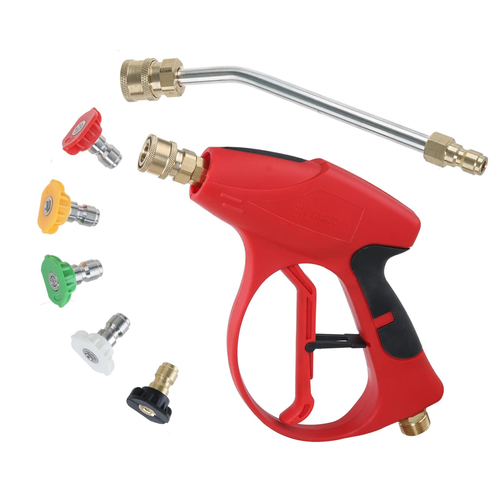 Short Pressure Washer Gun 3000 Psi 7 Inch Replacement Extension Curved Wand 5 No