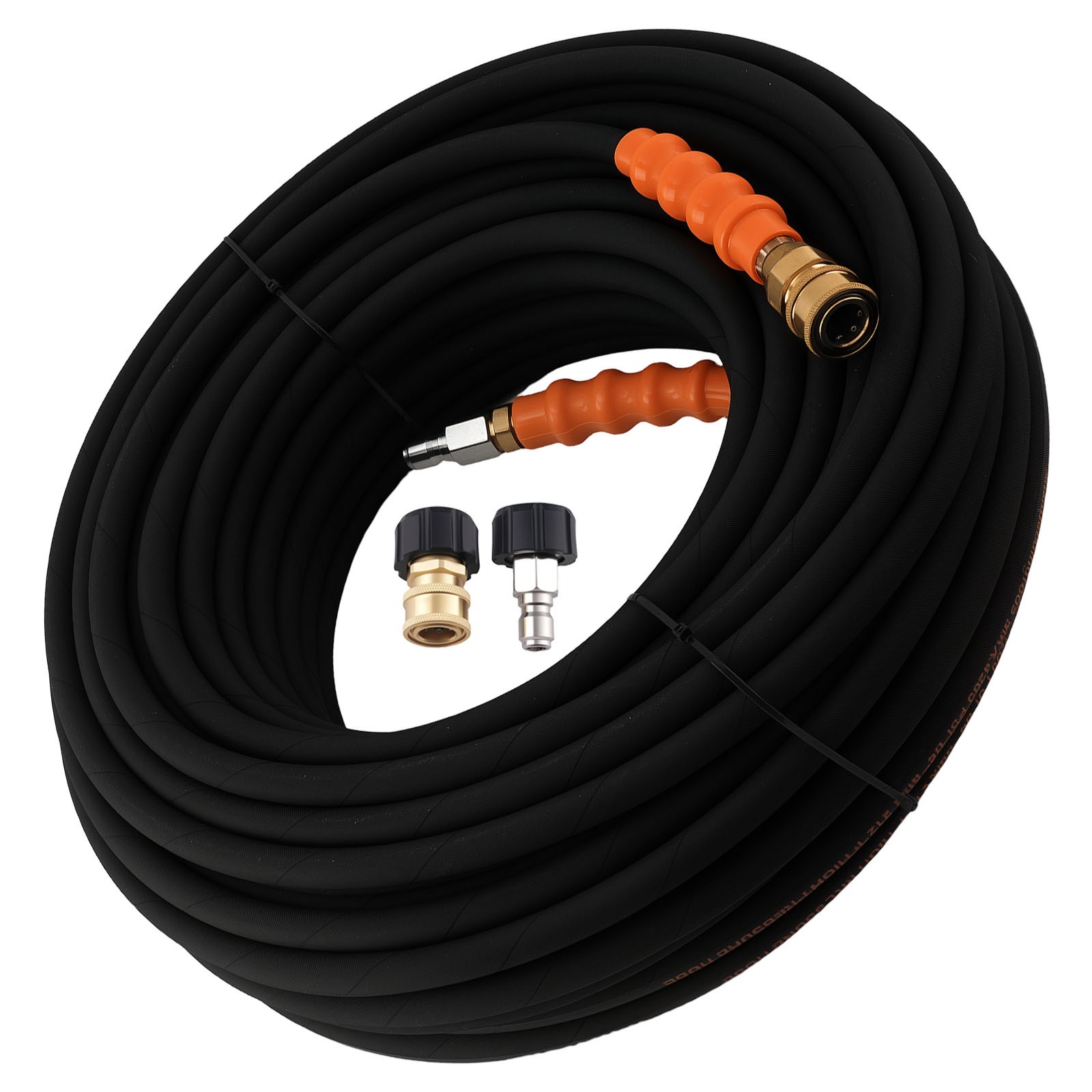 150 Feet Pressure Washer Hose 1/4″ 4200PSI Steel Braided Rubber with Adapters