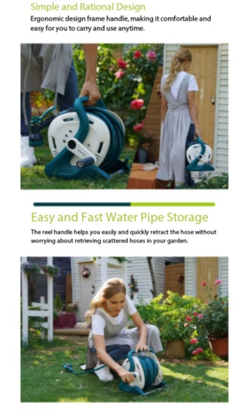 Watering Hose Cart for Plants, Tap Water, Car Washing, and Home Storage