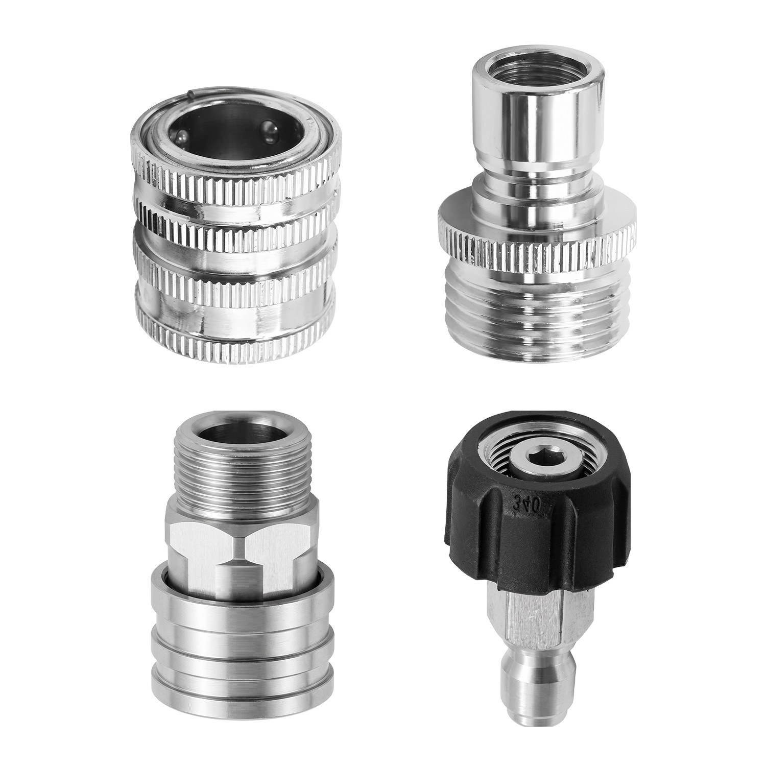 4PCS Pressure Washer Adapter Set Quick Disconnect Kit M22 Swivel 3/8” Connects