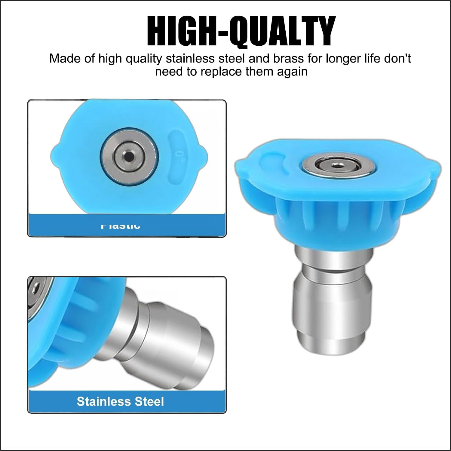 Pressure Washer Tips, Set of 7 Pressure Washer Nozzle Tips with a Holder,1/4 Inc