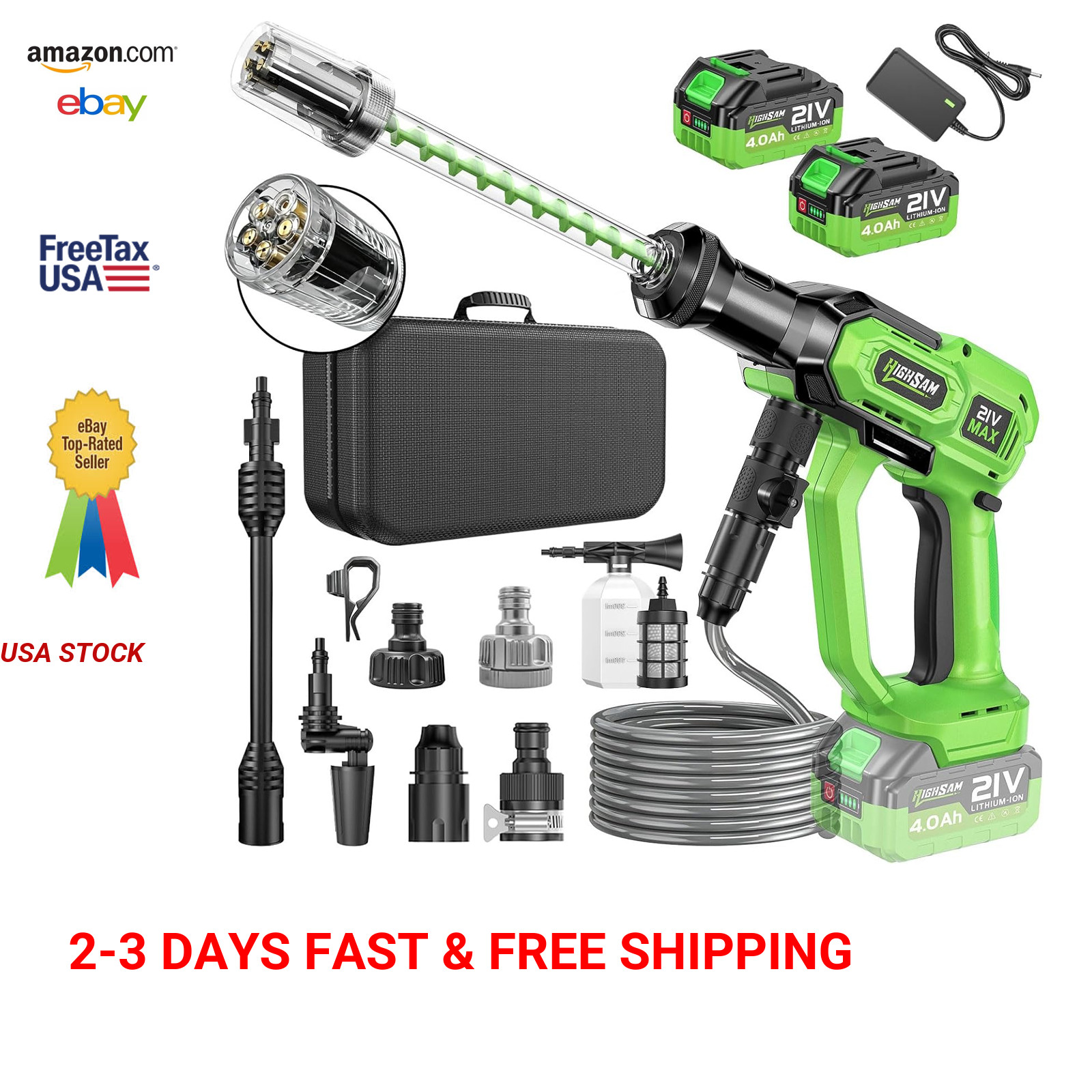 Cordless Portable Washer for Car and Home with Brushless Motor 1500W Dual