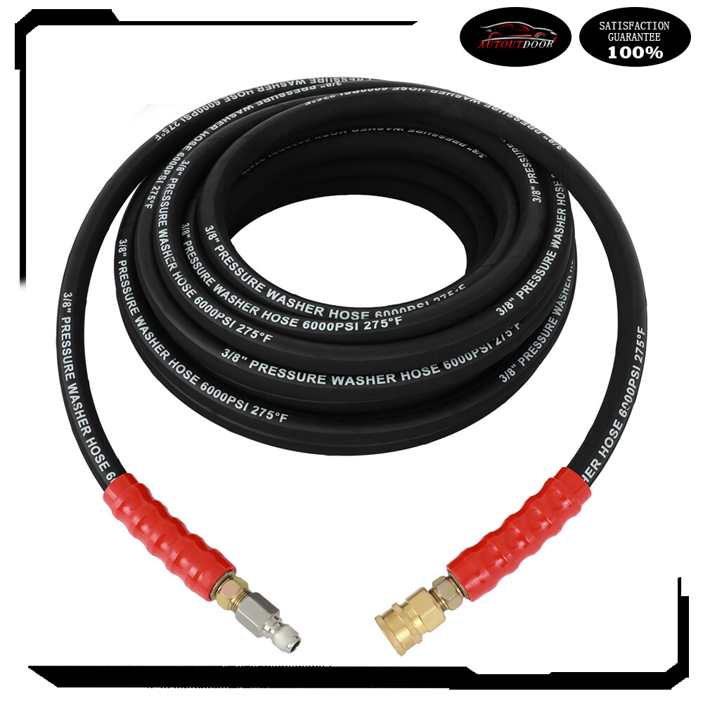 50ft 3/8″ 6000 PSI Pressure Washer Hose Black Non-Marking R2 Rating