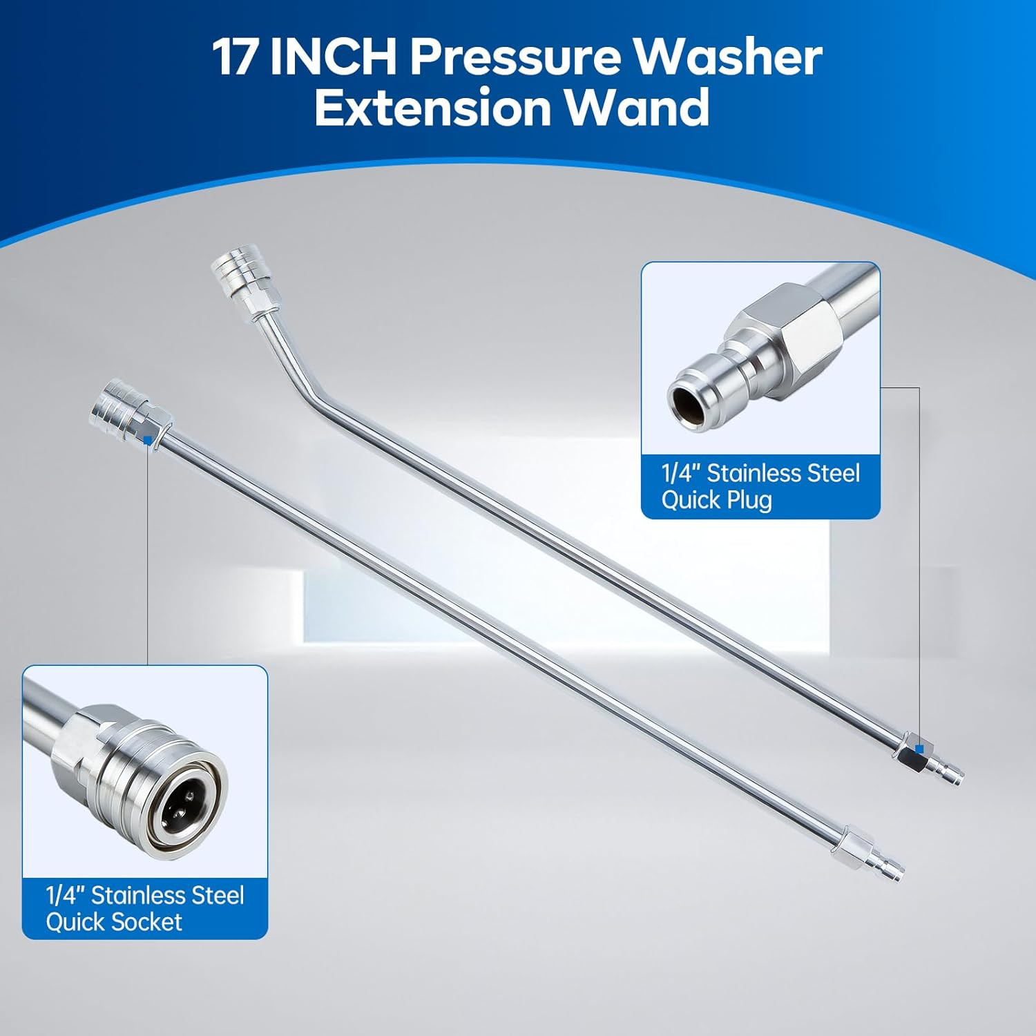 Pressure Washer Extension Wand, 17 Inch Stainless Steel, 2 Pack |