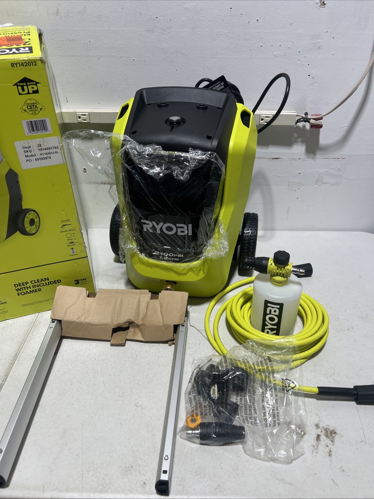 RYOBI 2100 PSI 1.2 GPM Cold Water Corded Pressure Washer – NO Handle/Wand