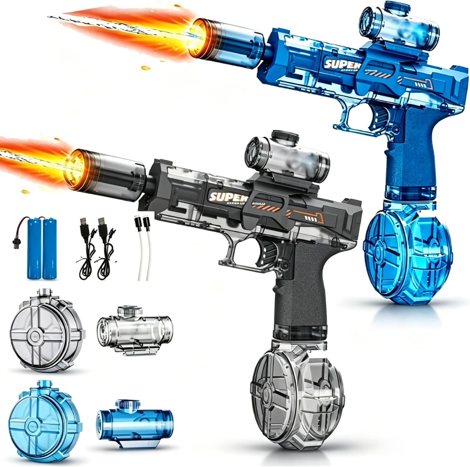 26 Feet Automatic Water Gun with Rechargeable Battery (2PC)