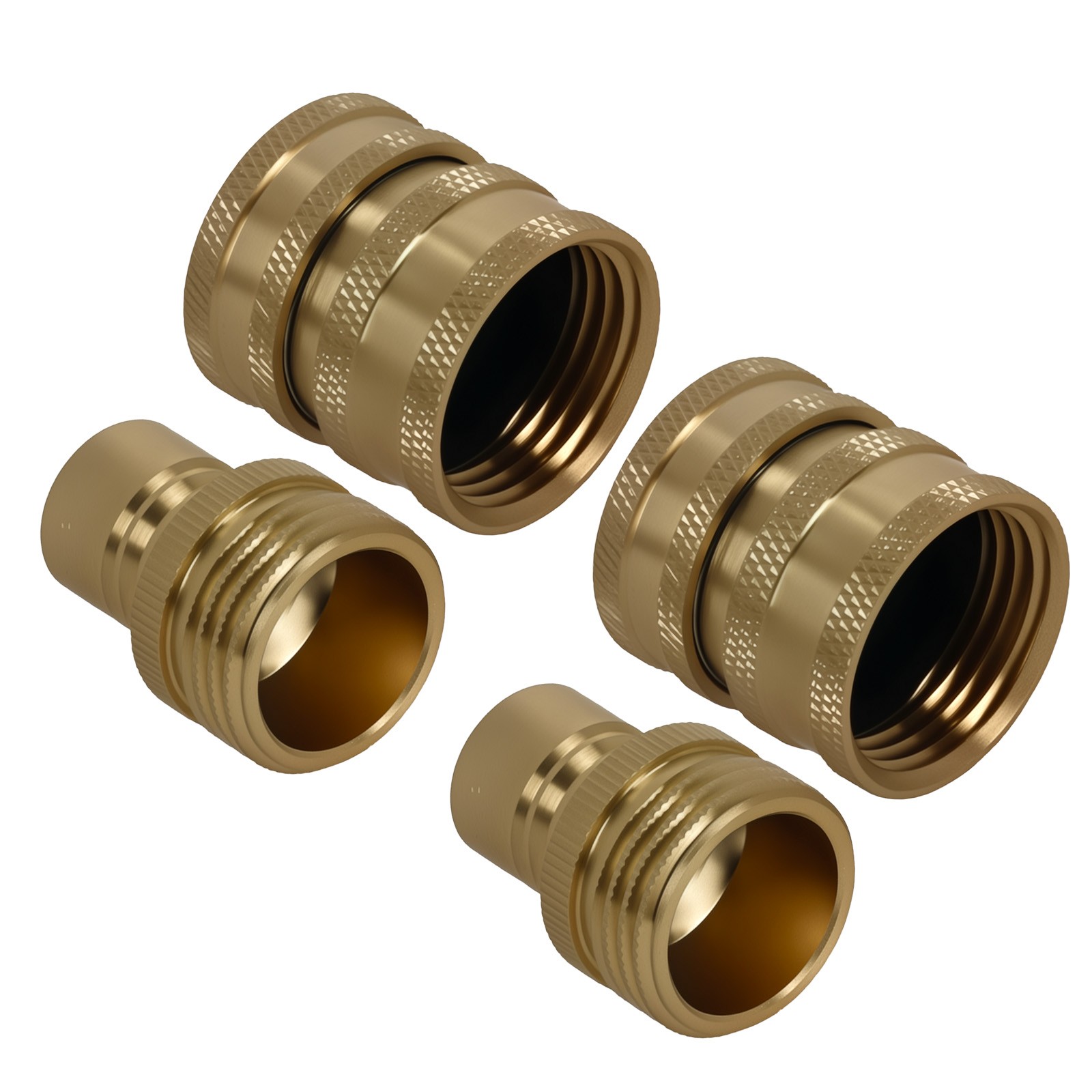 Garden Hose Adapter Brass 3/4″ to 1/2″ Quick Connect for Pressure Washer 4Pcs