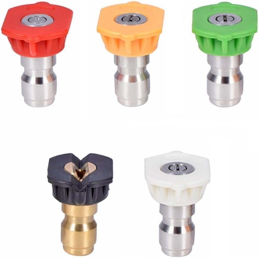 5pcs Pressure Washer Spray Nozzles 1/4 Quick Connection Spray Tip Set 4.0 GPM
