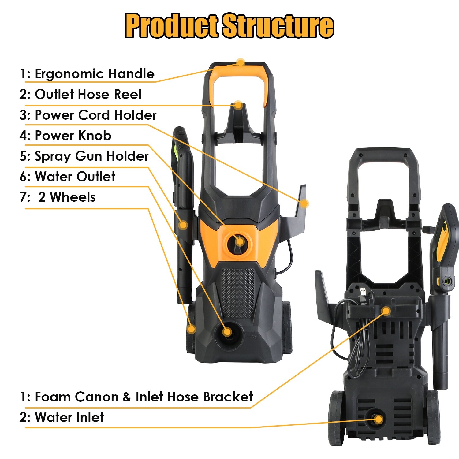 1800W Electric High Pressure Washer 4200PSI Cleaning Machine Car Power Washer