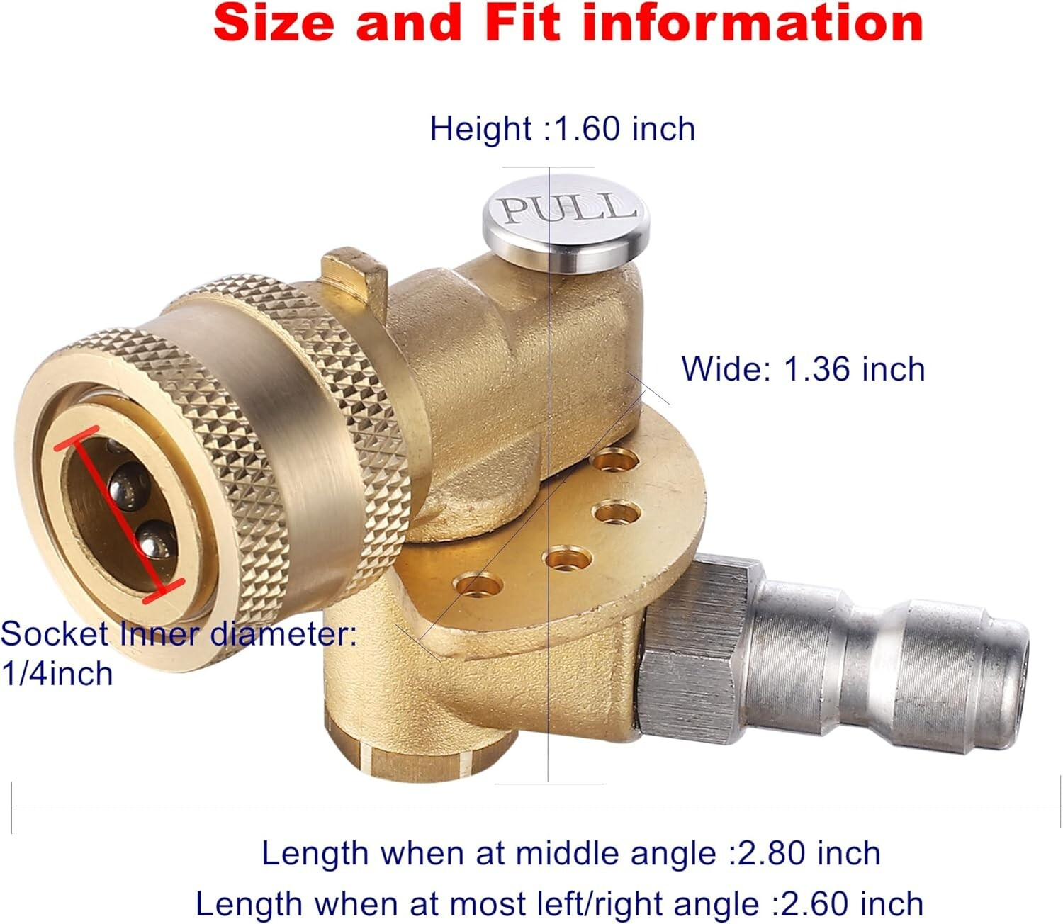 120-Degree Pivoting Coupler for Pressure Washer – Efficient Cleaning Accessory