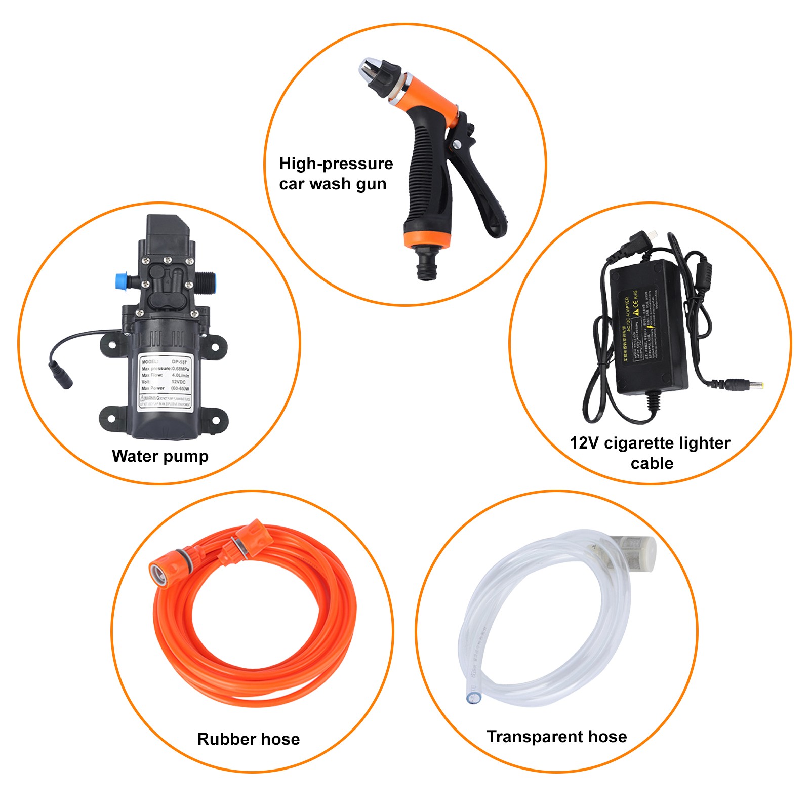 12V 160PSI Washdown Wash Pump Kit Electric DIY Car Washer Cleaner Sprayer Tool