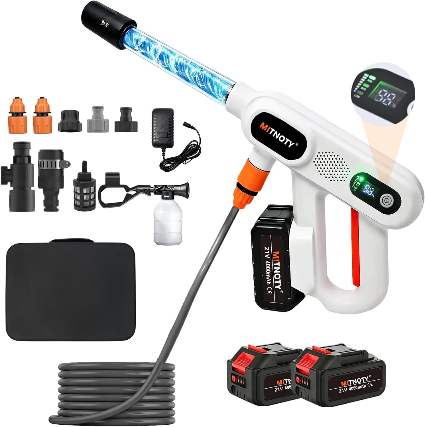 Portable Cordless Washer, 1450 MAX PSL Handheld Car Washer with 5-In-1Nozzle, 3