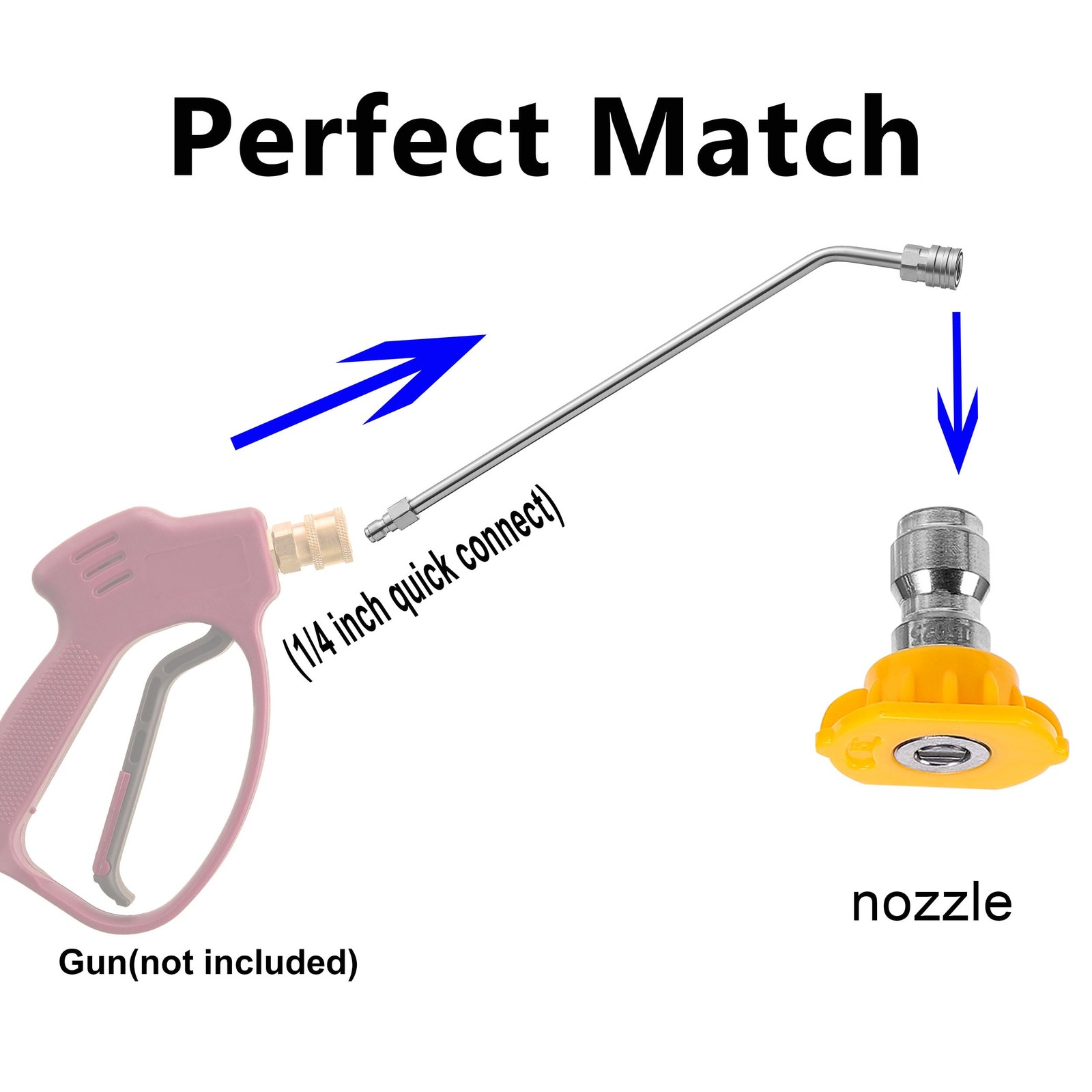 15 Inch Gutter Cleaner Attachment 45 Degree Extension Wand for Pressure Washer