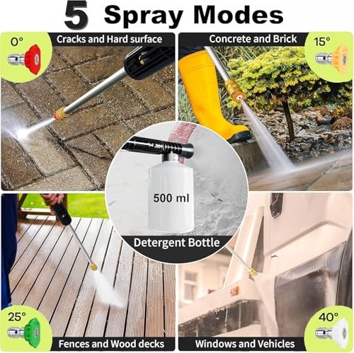 FOTING 2026UPGRADED PRESSURE WASHER 5000PSI TOUCH SCREEN 8 LEVEL 34″TALL – RED