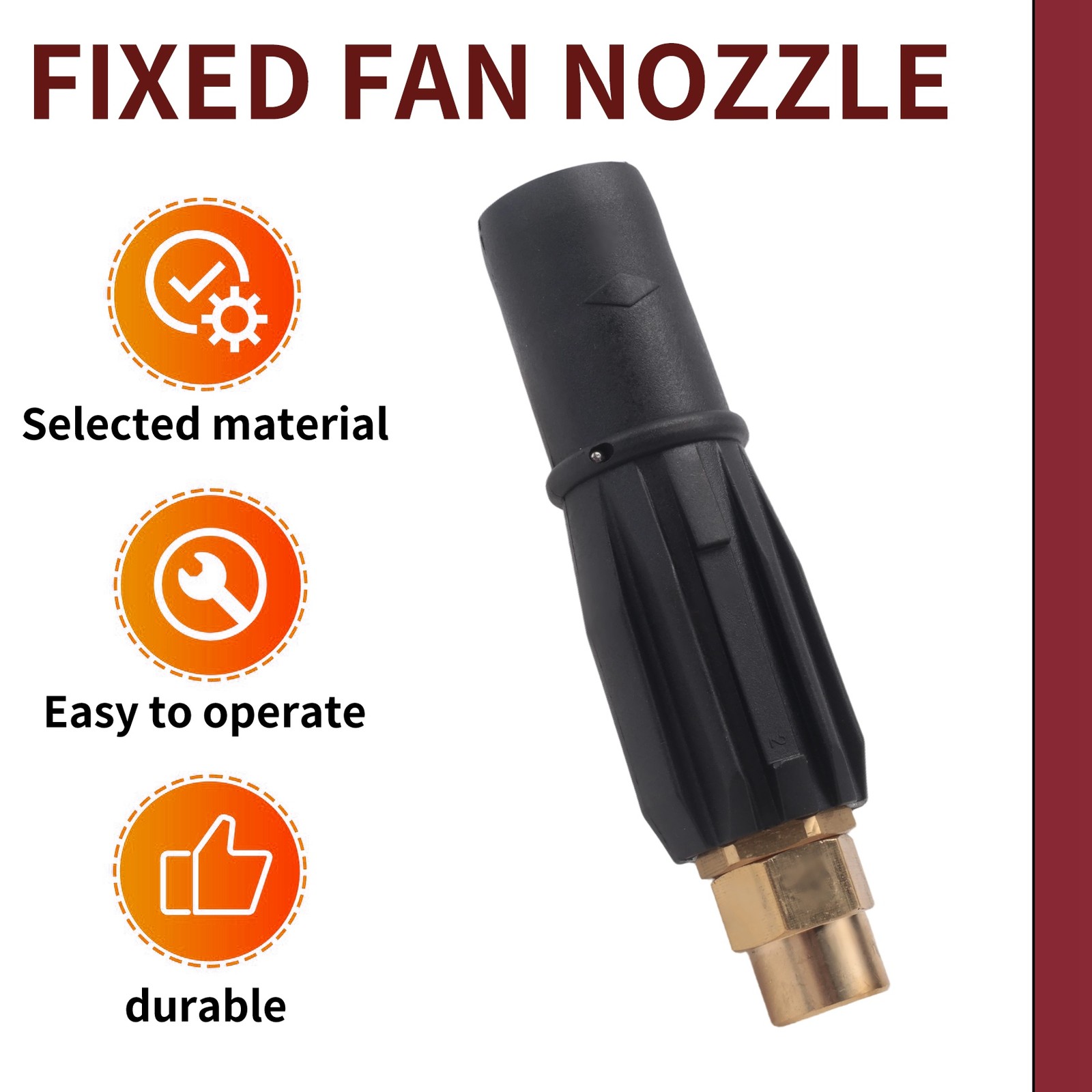 Brass Fan-Shaped Snow Foam Nozzle Self-Priming Nozzle for High Pressure8196