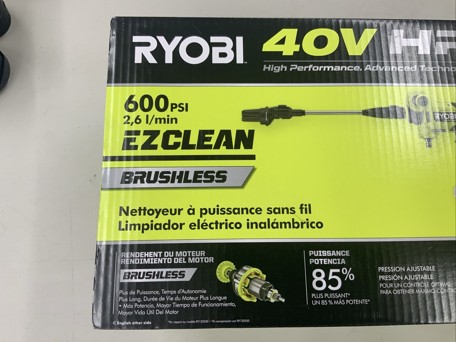 Ryobi 40v 600 PSI EZClean Cordless Power Cleaner RY124050VNM Tool Only OPEN BOX