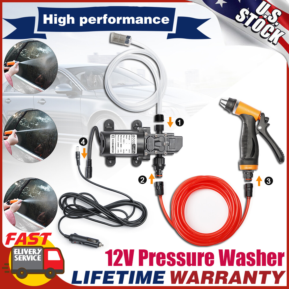Electric Portable Pressure Powerful Washing Kit for Home Car Garden 12V 160PSI