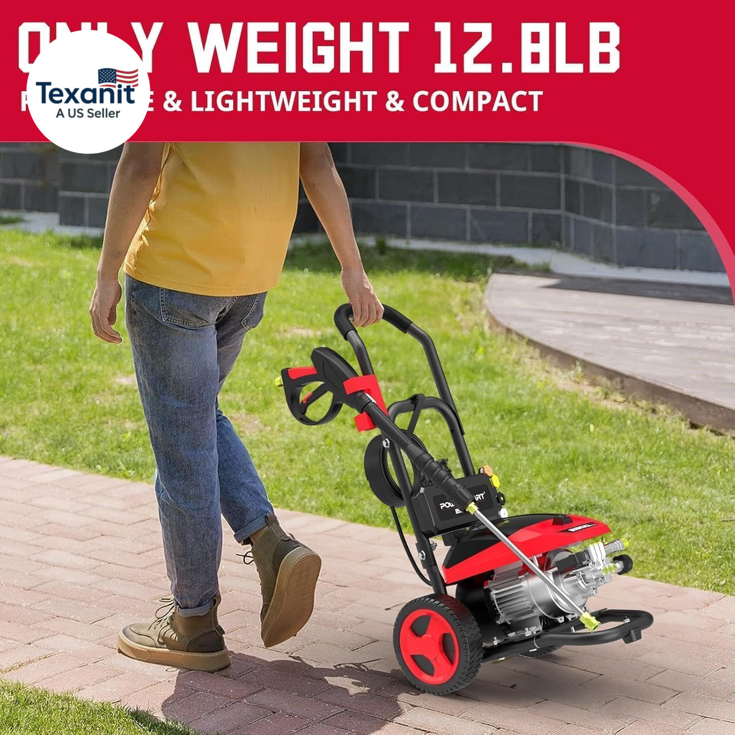 DB1002 2600 PSI Electric Pressure Washer with Induction Brushless Motor,3.0 GPM