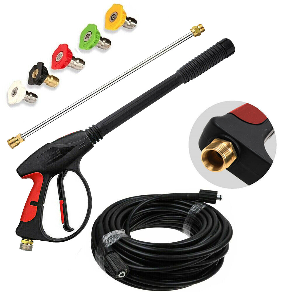 High Pressure 4000PSI Car Power Washer Gun Spray Wand Lance Nozzle 50FT Hose M22