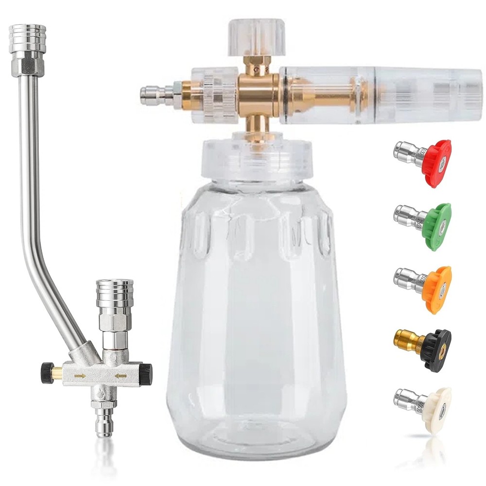 Snow Foam Lance Cannon Gun Car Wash Soap Bottle Sprayer Pressure Washer Set USA