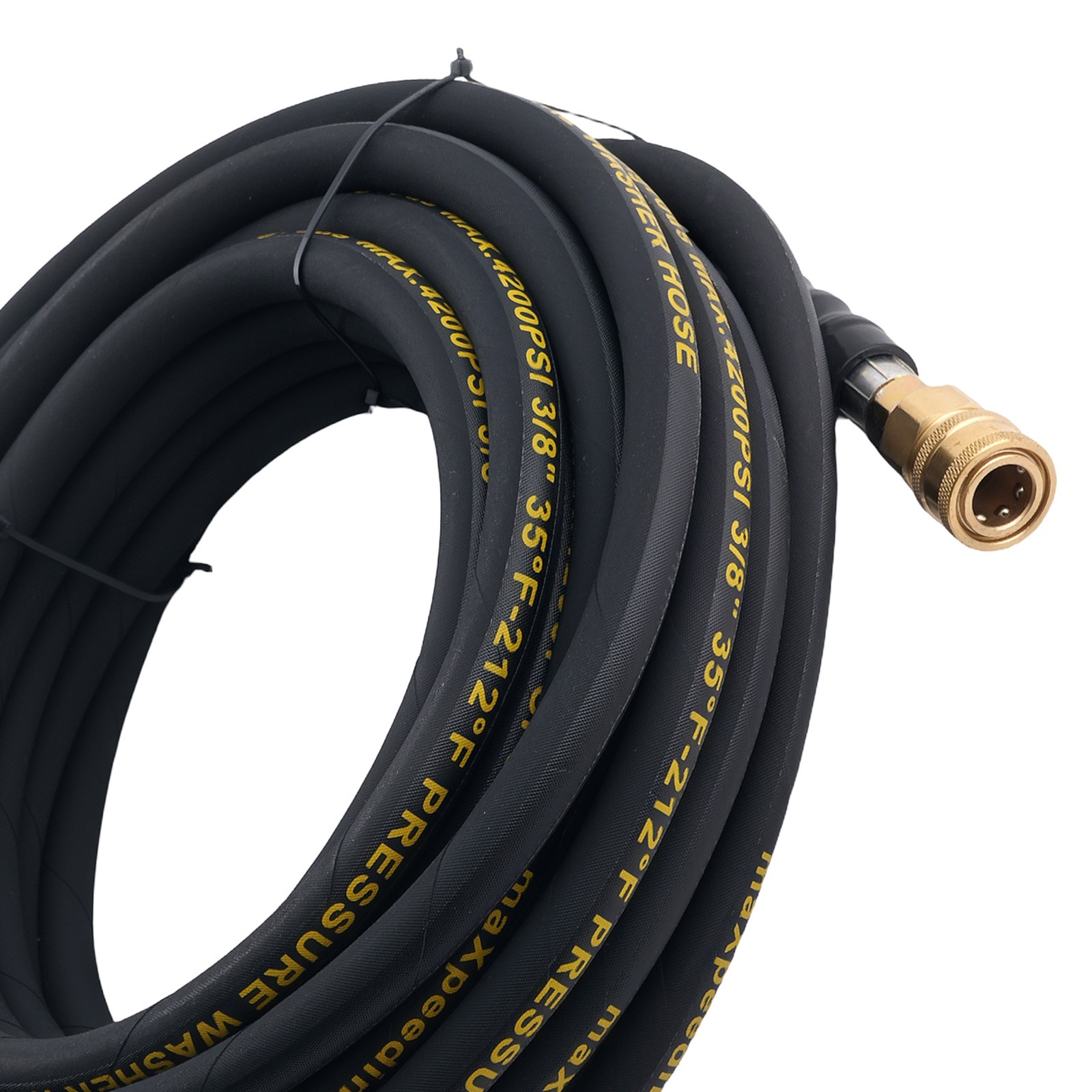 50 Ft 3/8″ Pressure Washer Hose 4200PSI Steel Wire Braid + M22 to 3/8″ Coupler