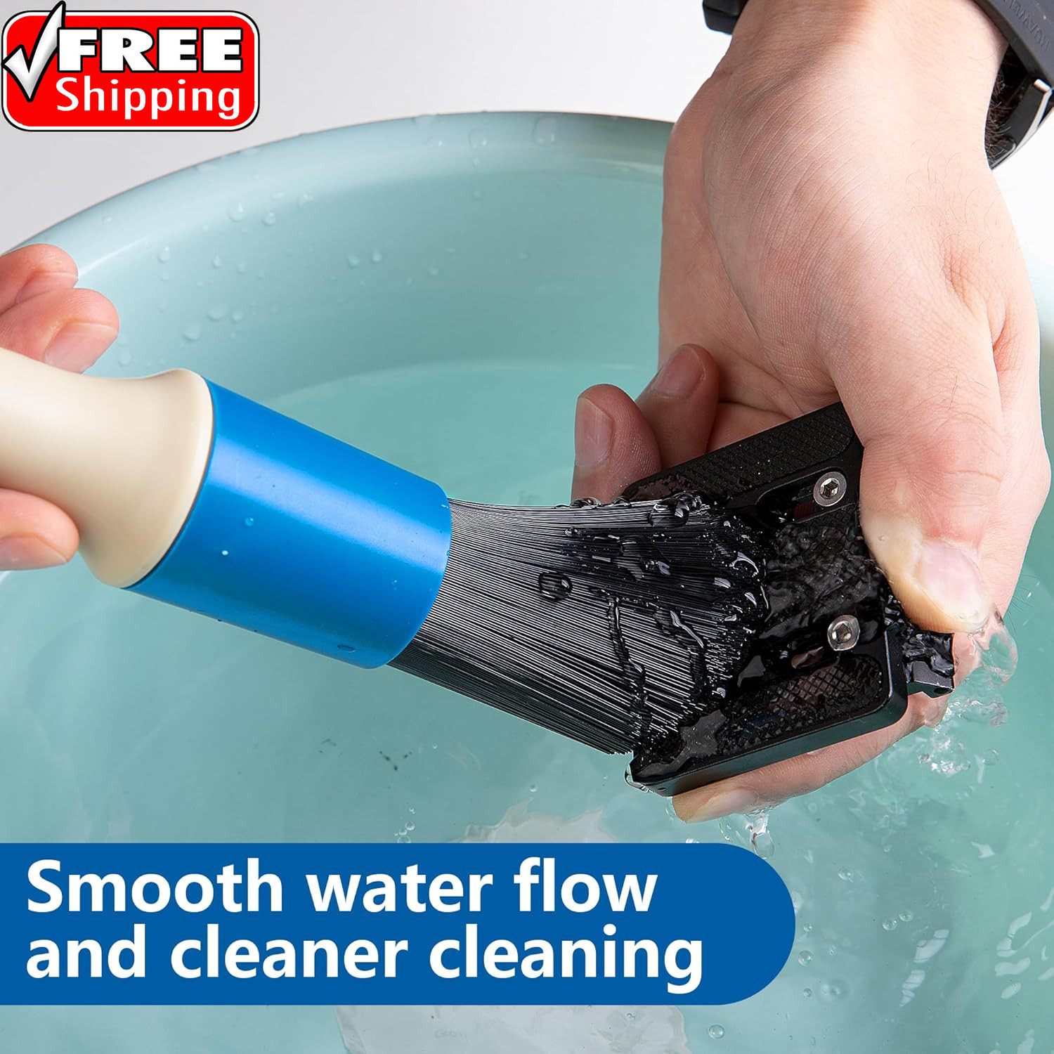Parts Washer Brush with 31 Inch Hose- Wear Resistant Parts Cleaning Brush- Parts