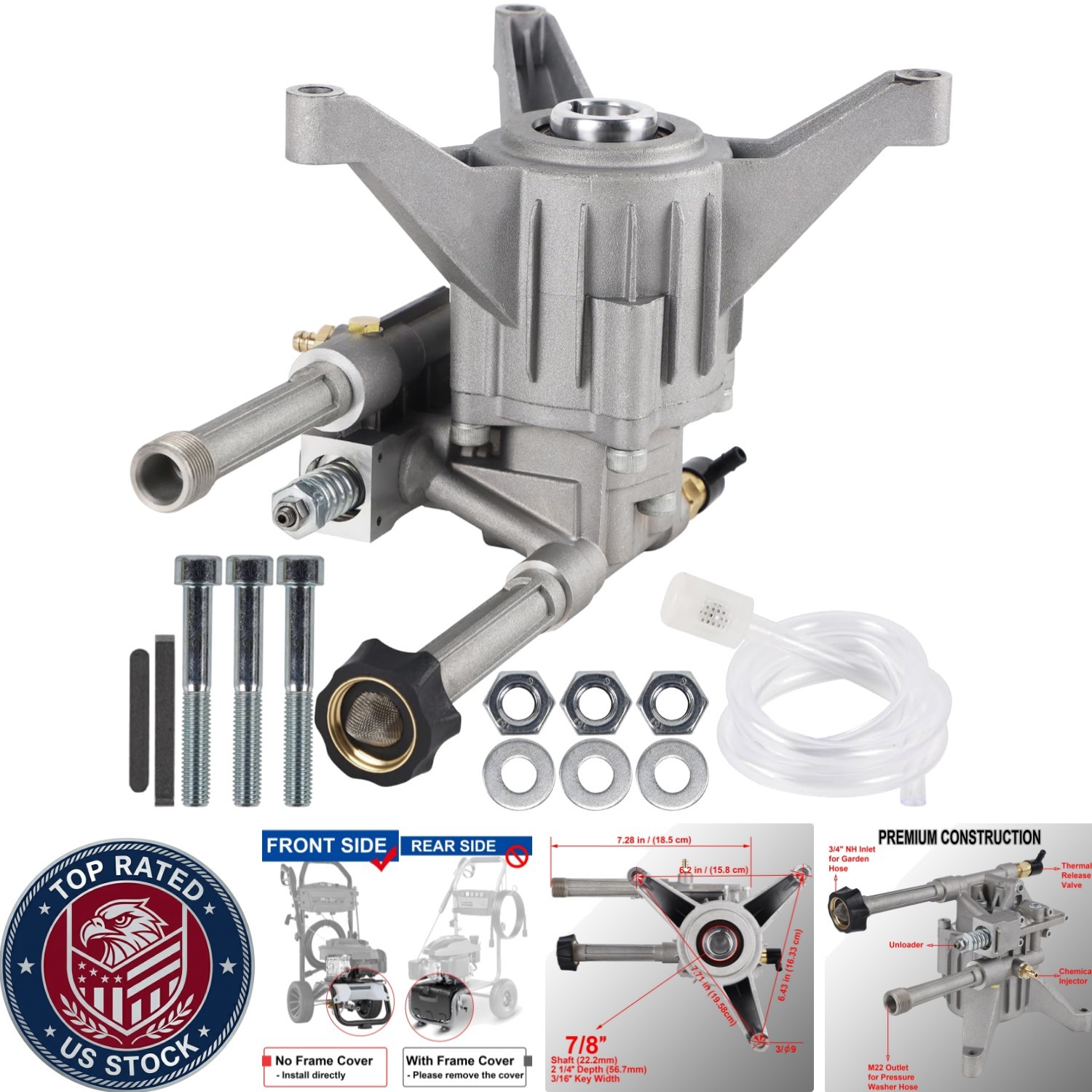 Versatile 3400 PSI Vertical Pressure Washer Pump – Replace Your Gas Model