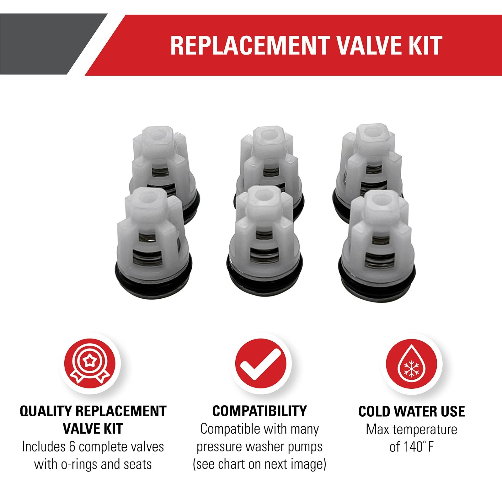 Replacement Valve Kit for Pressure Washer Pumps – High-Performance, Durable Part
