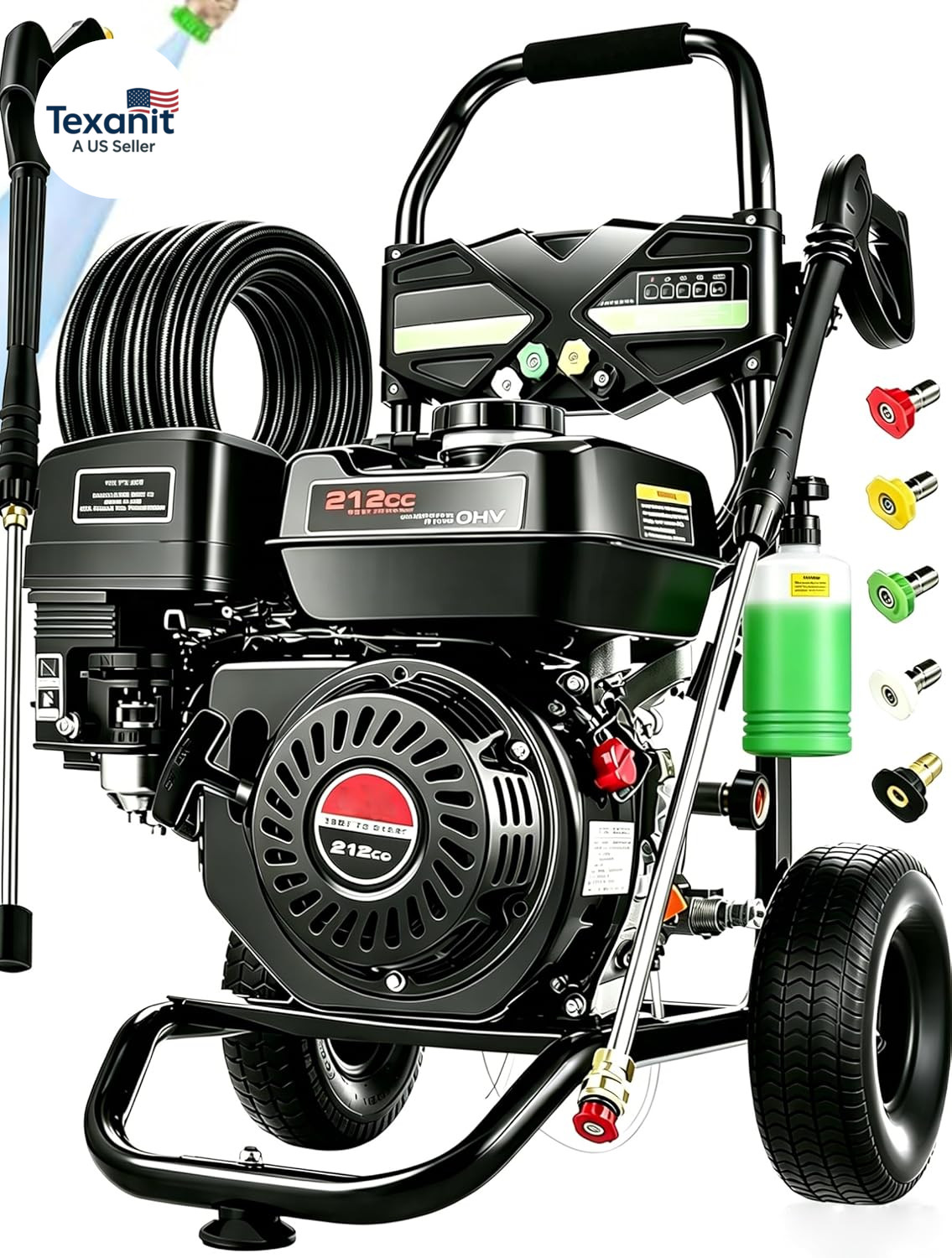 Gas Powered Pressure Washer 4200 PSI Gas Power Washer 4.0 GPM 212CC Commercial H