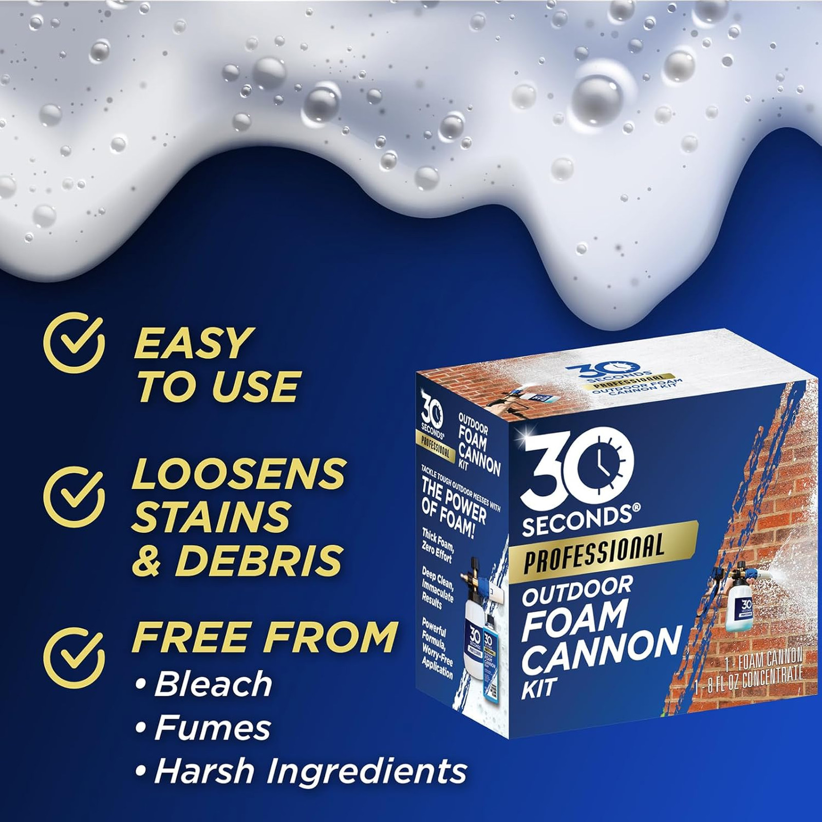 Foam Cannon Kit 30 Seconds Pressure Washer Sprayer 8 fl oz Soap Siding Decks