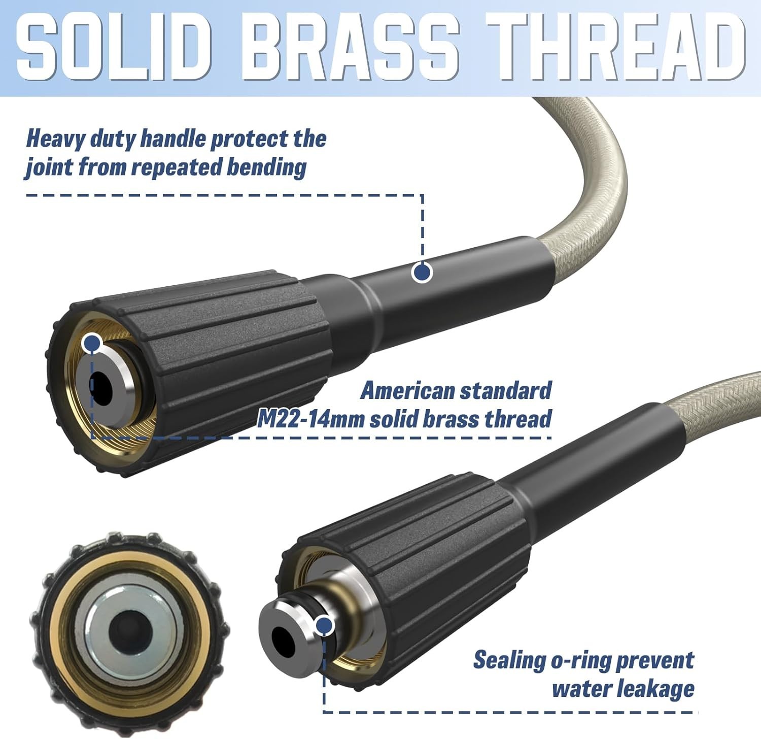 Durable 50 FT PVC Pressure Washer Hose – Kink Resistant & High Pressure