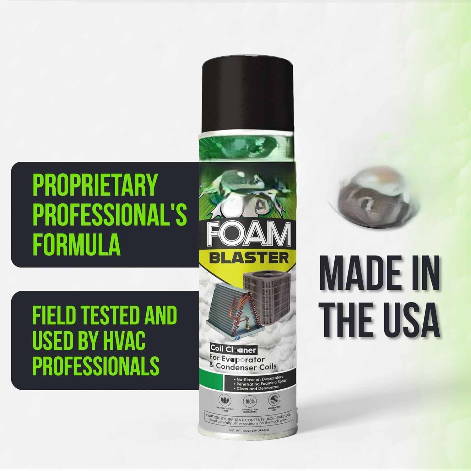 Foam Blaster AC Coil Cleaner, No-Rinse Formula for Evaporators & Condensers, 6-P