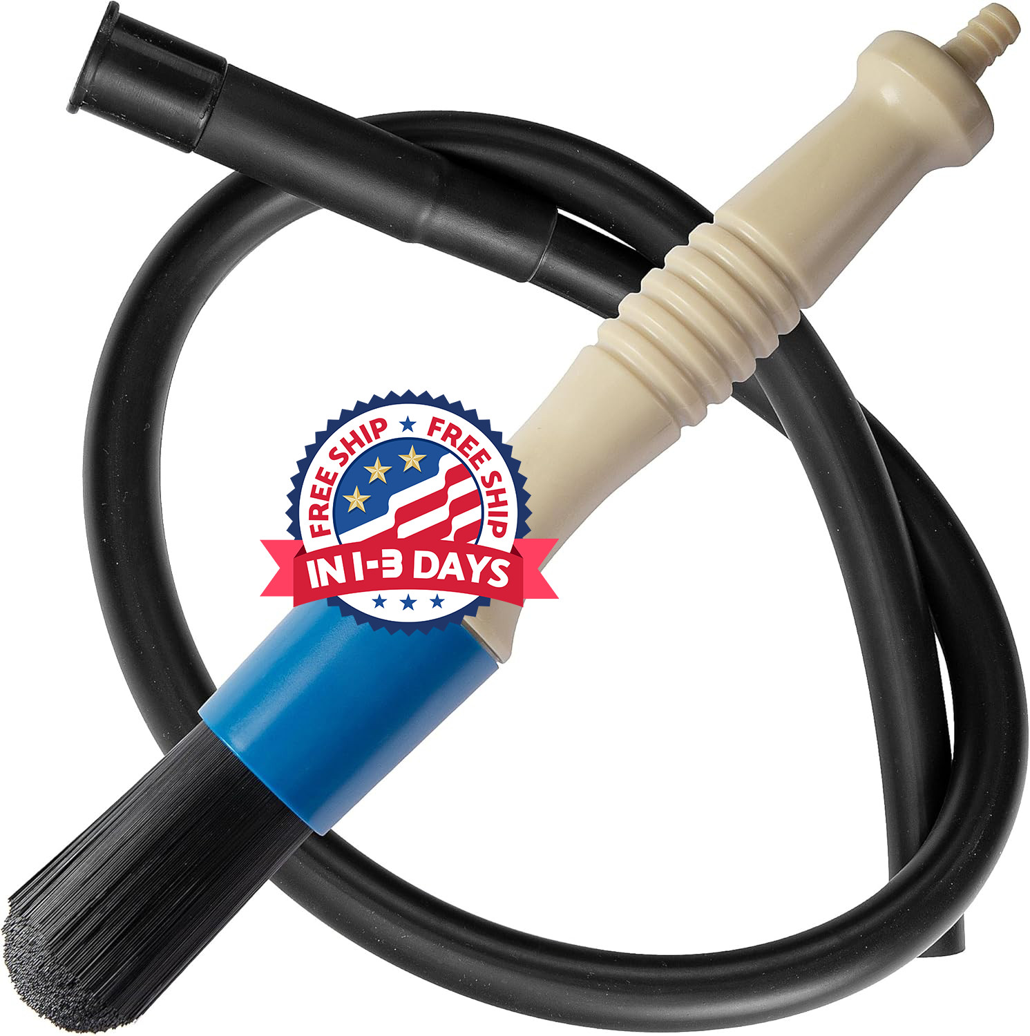 Cepillo para lavado de piezas resistente con manguera de 31 pulgadas