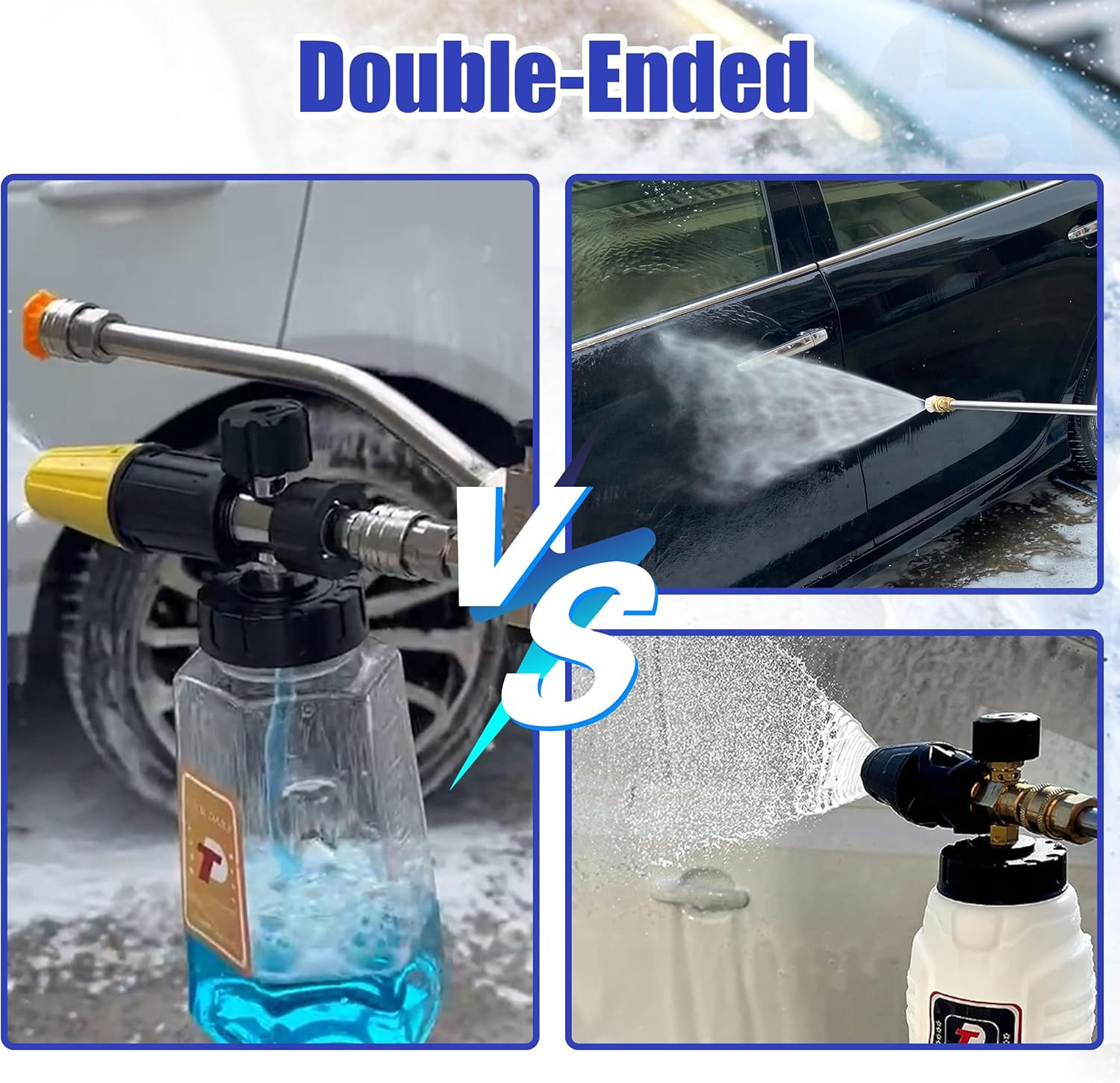 Foam Cannon Dual-Connector Accessory, Pressure Washer Double Tip Attachment…