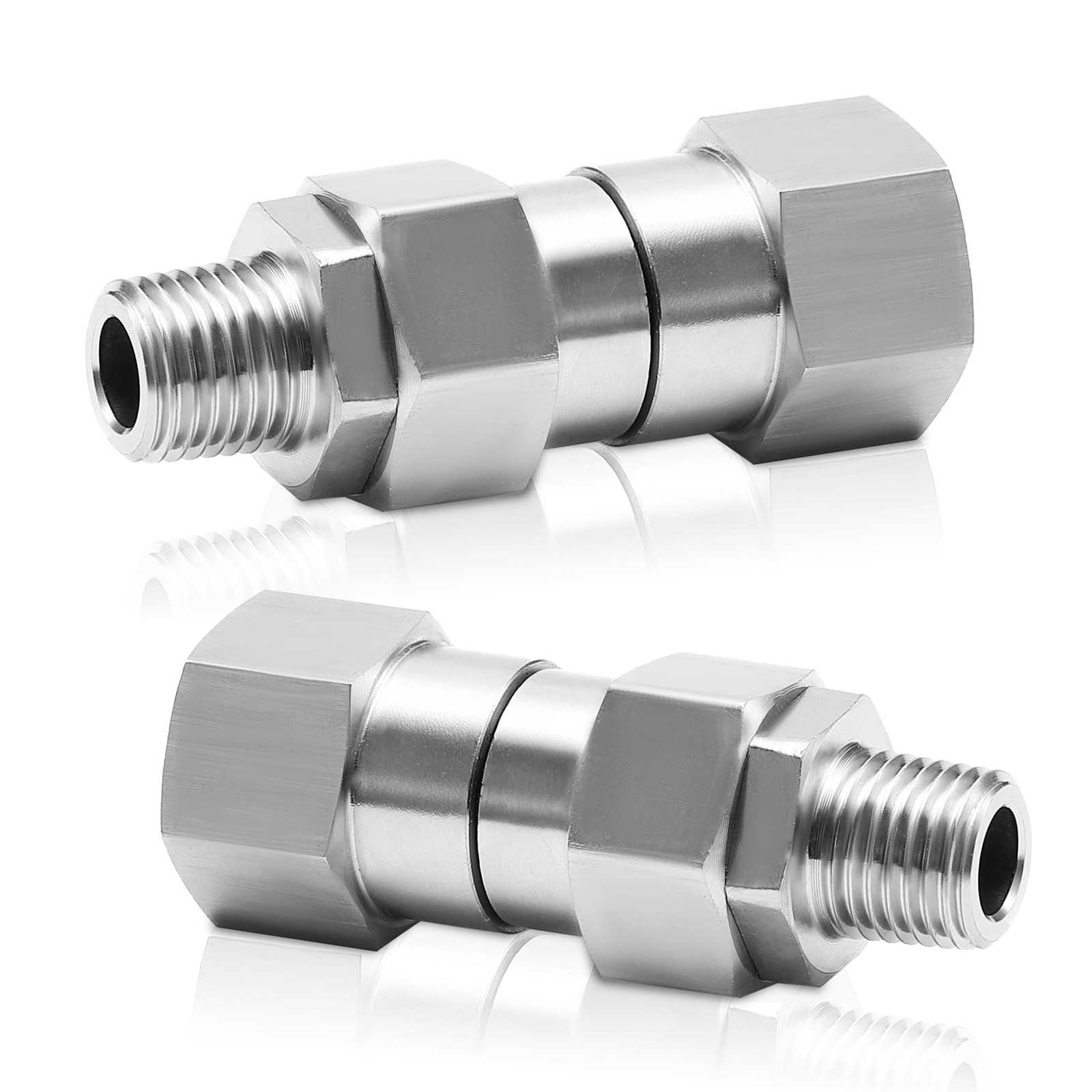 2 PCS 1/4 NPT Pressure Washer Swivel Fitting AntiTwist 360 Degree 4000 PSI Set