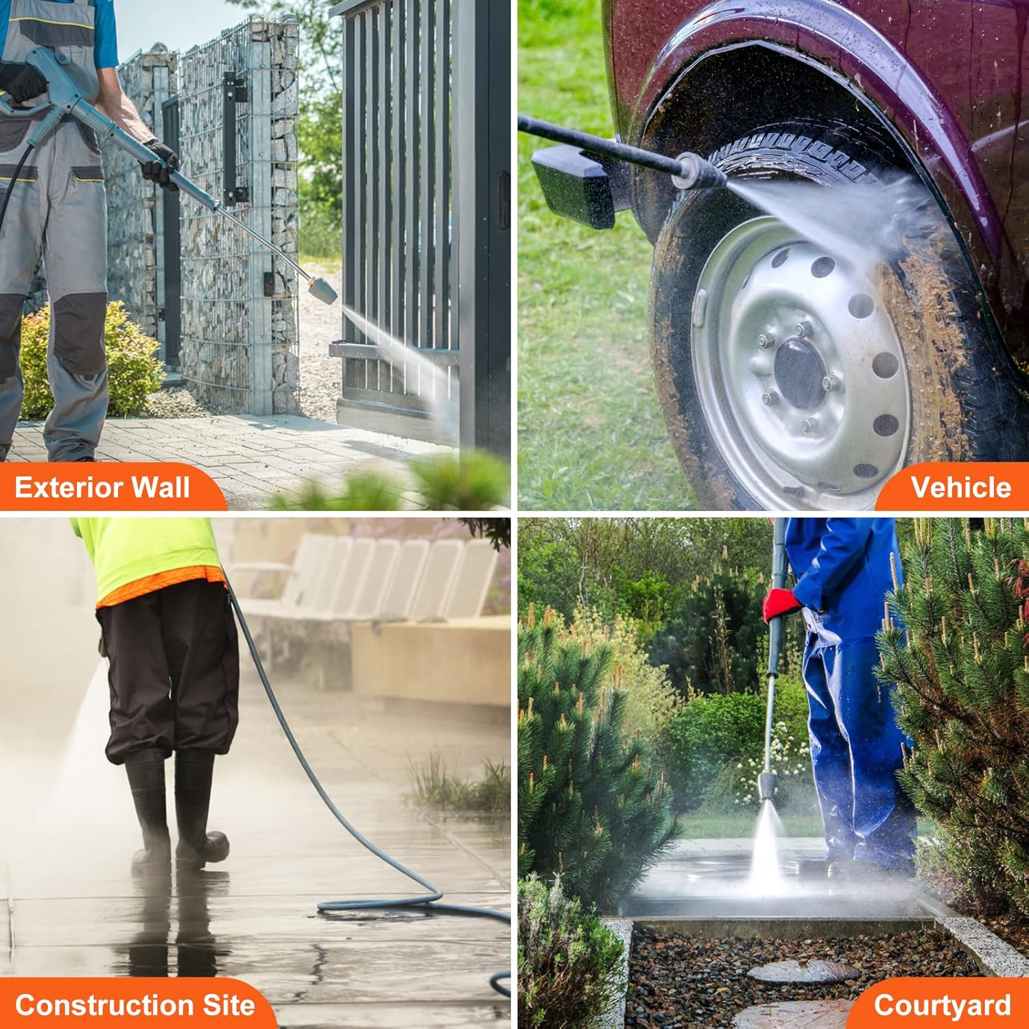 Pressure Washer Pump, 4400 PSI, 4.0 GPM, 1″ Shaft Horizontal Triplex Plunger, Re