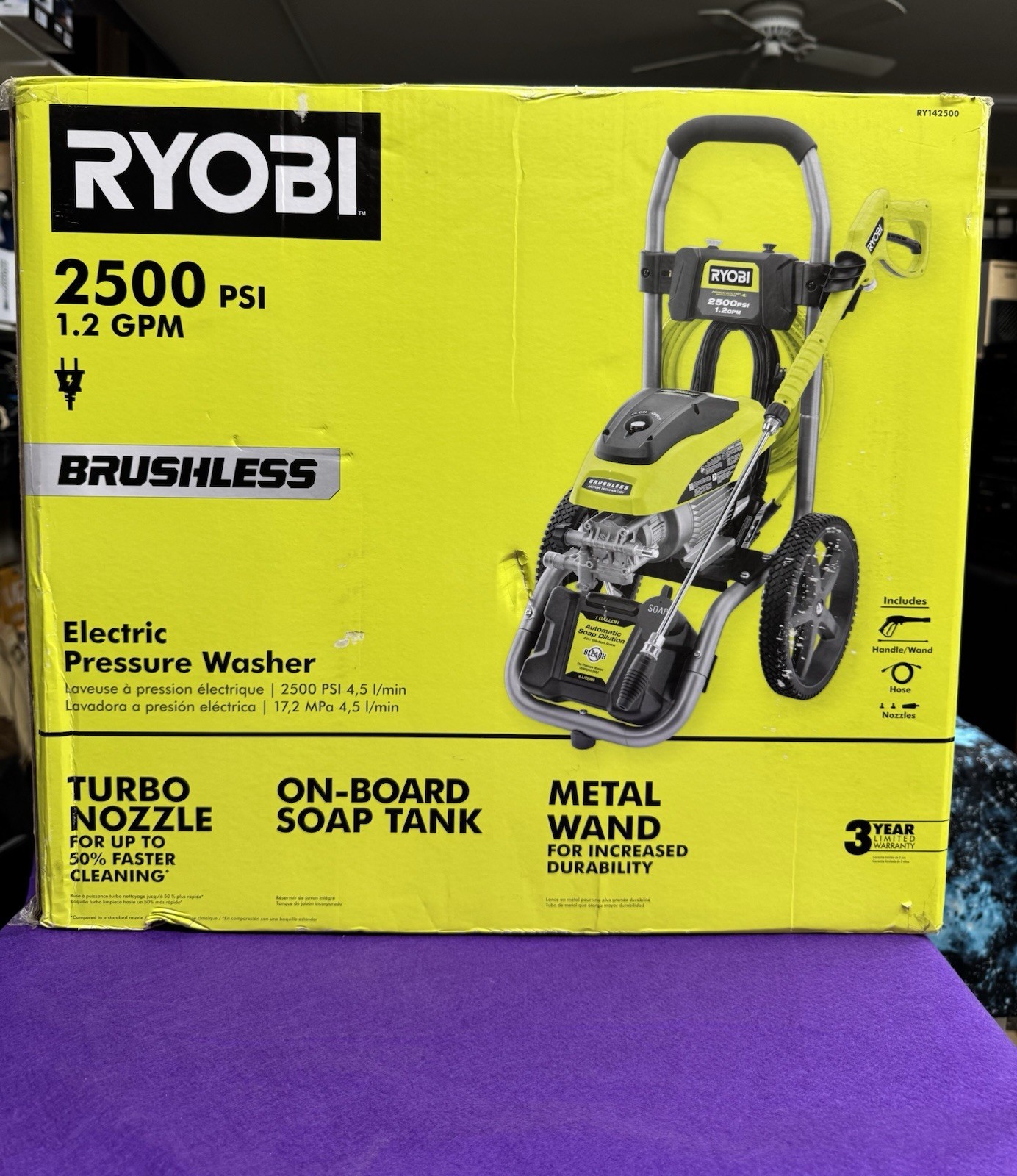 💥NEW SEALED BOX💥RYOBI RY142500 2500PSI 1.2GPM BRUSHLESS PRESSURE POWER WASHER!