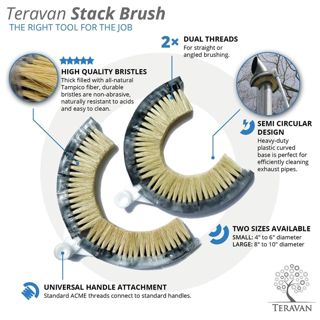 Teravan Wash Brush for Exhaust Stack Pipes with Natural 4″-6″,