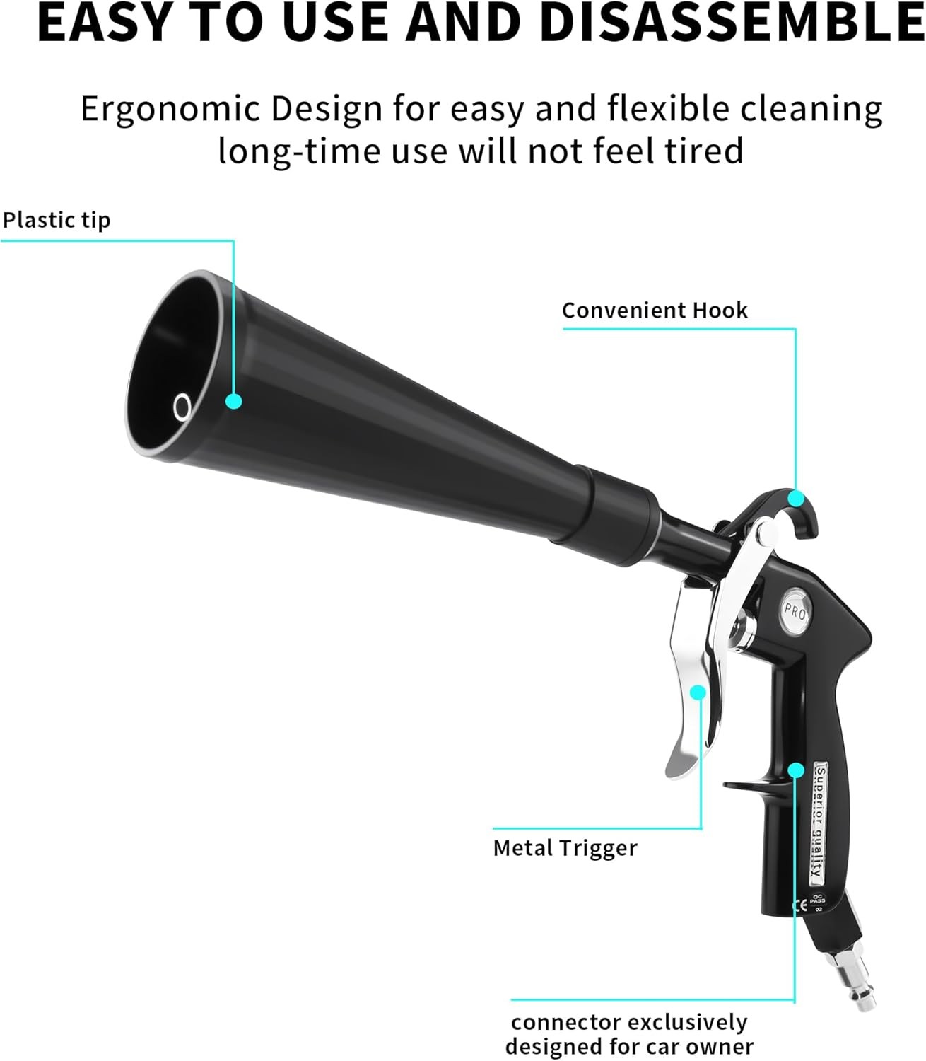 Car Dry Cleaning Gun,High Pressure Air Blow Gun,Fast Interior Dryer Car…