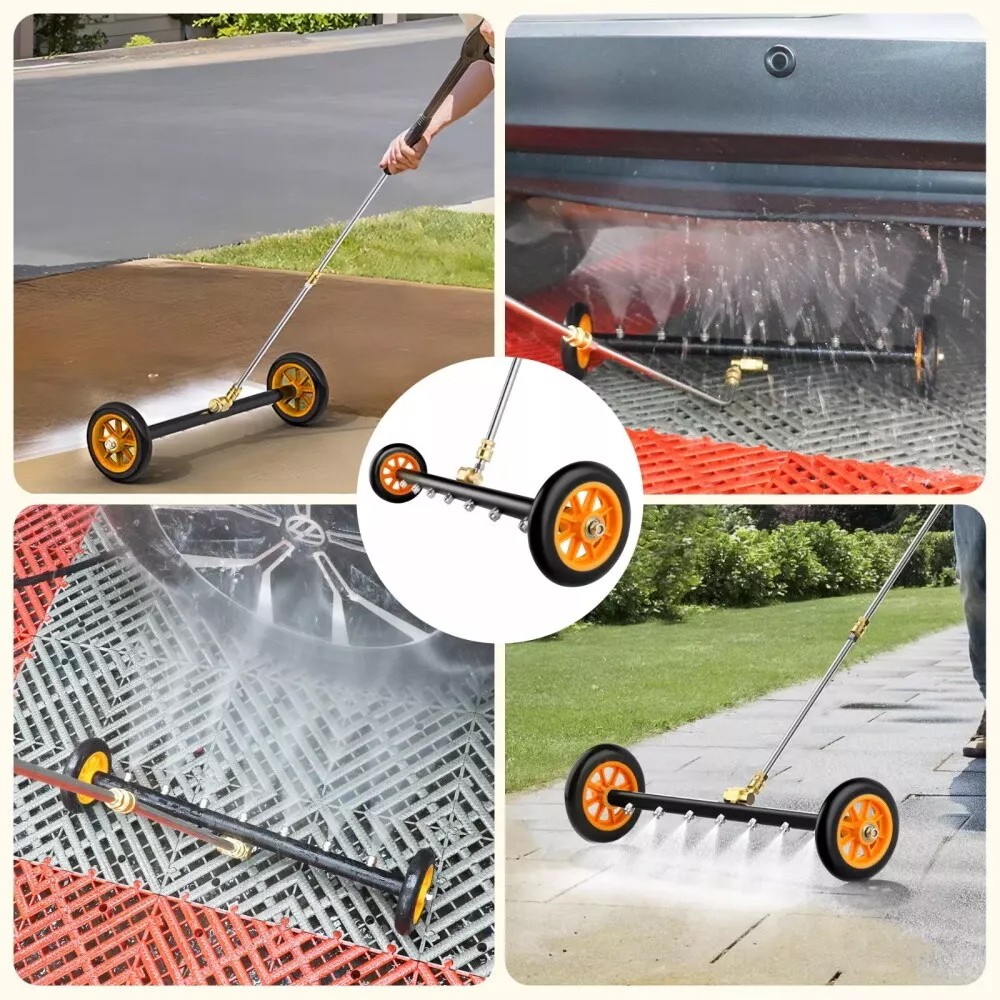 24″ Pressure Washer Water Broom Undercarriage Cleaner Driveway Surface Cleaner