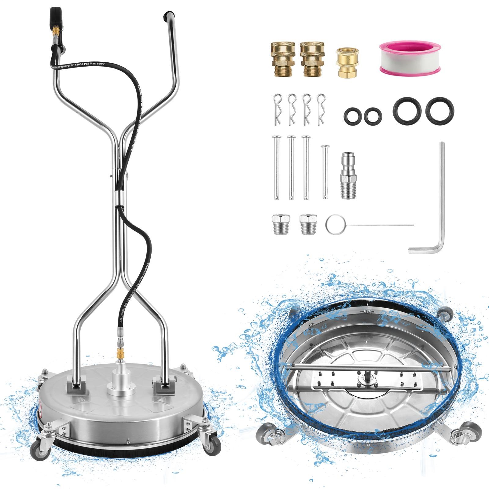 24″ Stainless Steel Commercial Dual Handle Power Washer Surface Cleaner 4000PSI