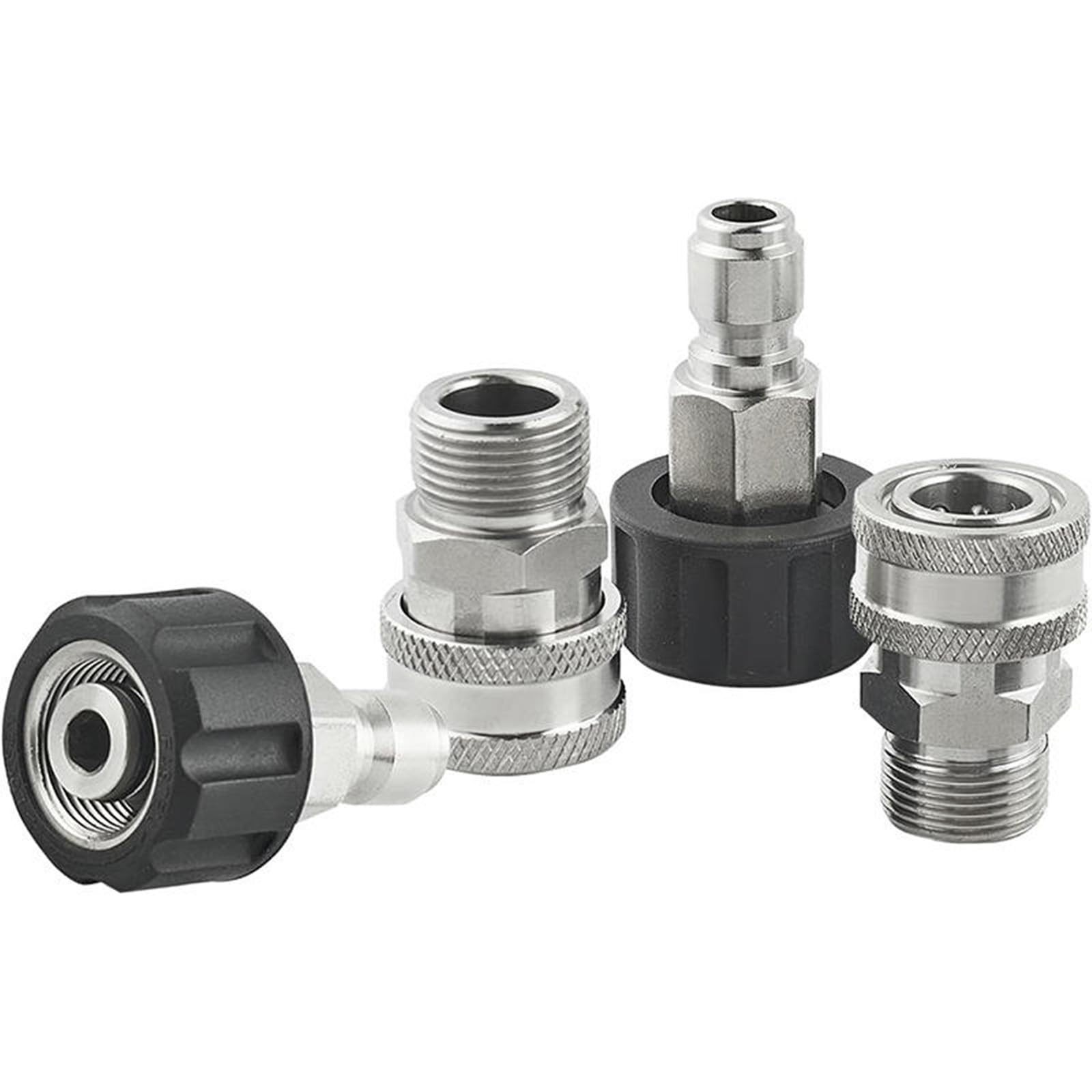 8 PCS Stainless Steel Pressure Washer Quick Connect Kit M22 14mm To 3/8″ 3/4″