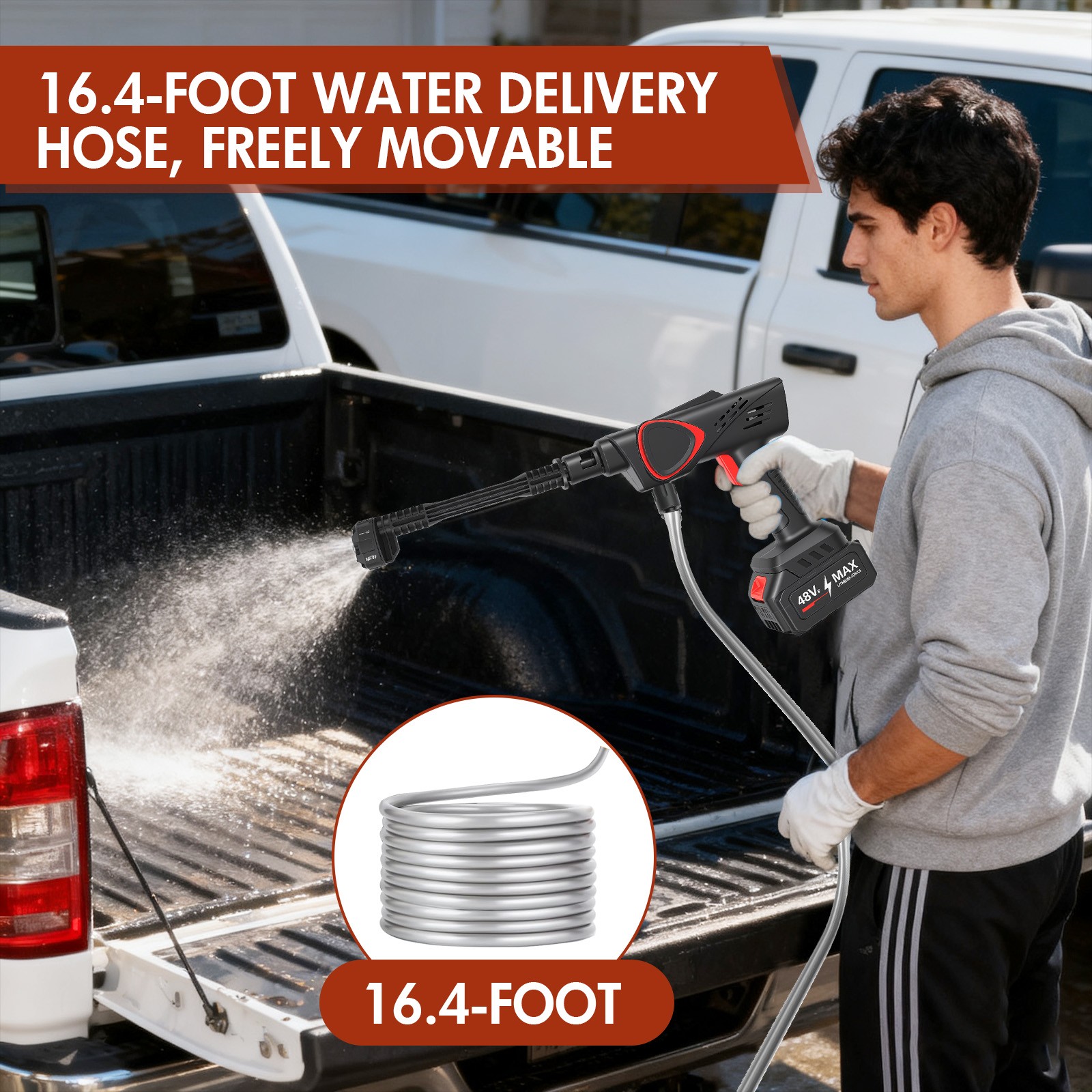 NEW Portable Cordless Electric High Pressure Water Spray Gun Car Washer Cleaner