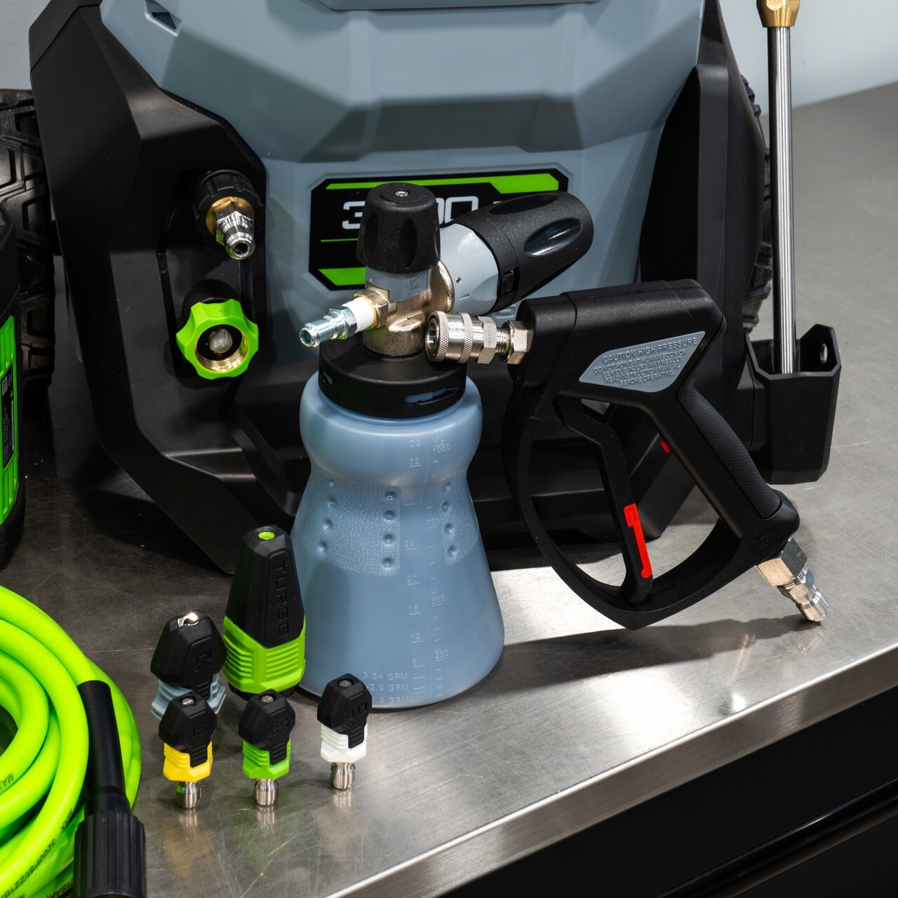 EGO Power+ Cordless Pressure Washer | Level 1 Kit MTM Foam Cannon and Gun